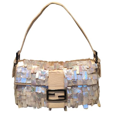 mother of pearl fendi baguette|fendi baguette silver.